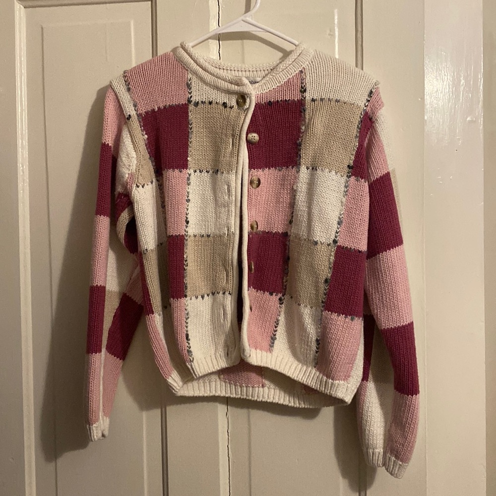 Pink Patchwork Cardigan